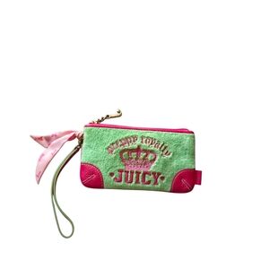 Juicy couture vintage pink and green wrislet wallet purse charm preppy royalty